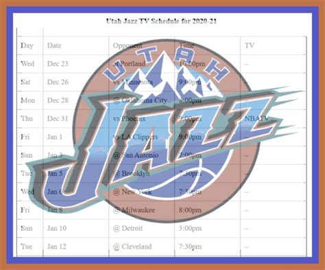 utah jazz 2020 2021 schedule.